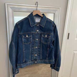 Old Navy Women's Dark Blue Wash Relaxed Classic Denim Jean Jacket Size M